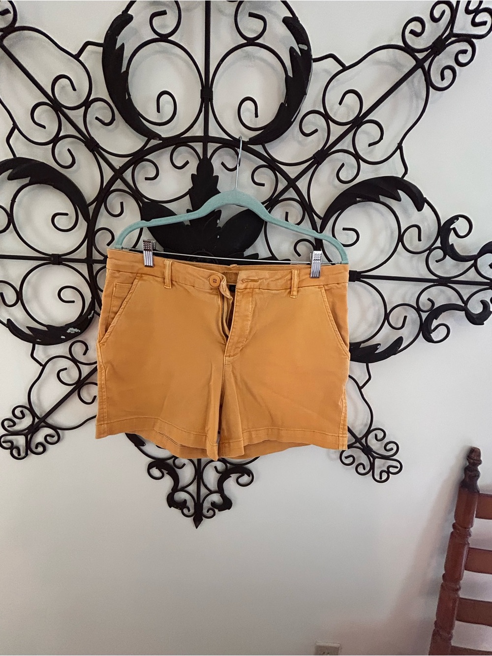 Kut from the Kloth Mustard Cotton Chino Shorts